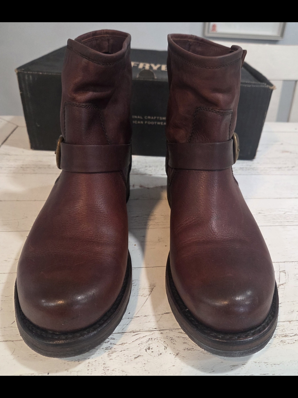 New - Frye Veronica Leather Bootie in Tonara Redwood, 8.5 - Picture 3 of 16